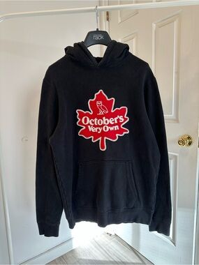 OVO Black Hoodie W/ Red Maple-Leaf Logo